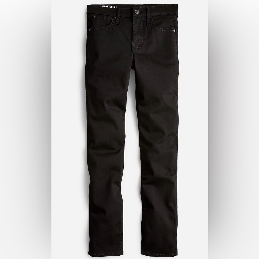 J. Crew 9" mid-rise vintage slim-straight jean in Stay Black wash Jeans